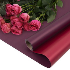 Упаковочная пленка/для цветов, Двухсторонняя матовая, Красный/Бургундия, 65 мкм, 0,57*10 м