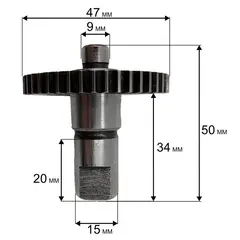 Вал QUATTRO ELEMENTI PALERMO 110/125Turbo помпы в сборе с шестерней