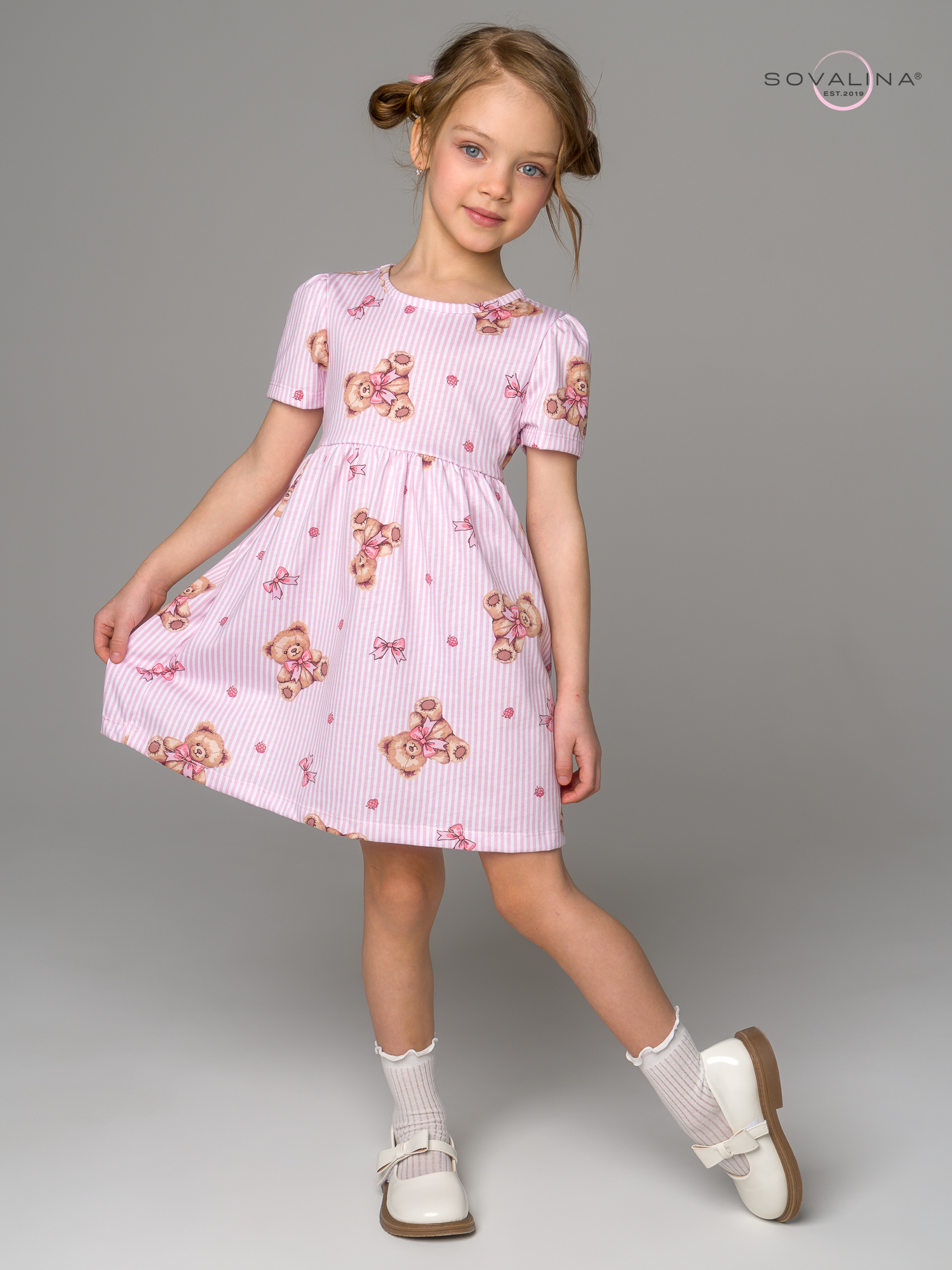 Платье Аленка к/р SG мишки с бантиком