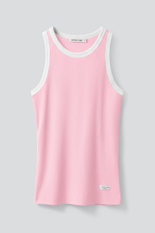 Топ из хлопковой рибаны с контрастной отделкой