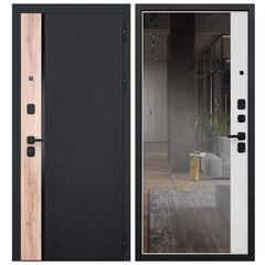Купить Входная дверь Фрегат шагрень чёрная дуб галиф ПВХ белый матовый с зеркалом