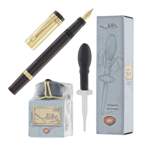 Ручка перьевая Aurora Umberto Nobile Dark-Brown & Vermeil Gold, F (AU-950F)