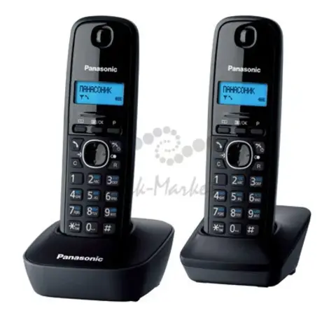 Радио-телефон Dect Panasonic KX-TG1612RUH темно-серый (2 трубки) АОН