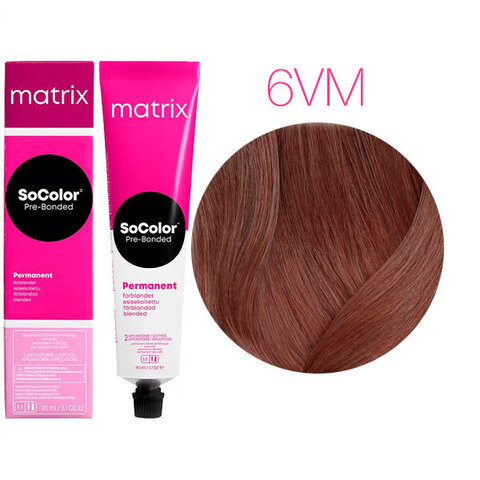 Matrix SoColor Pre-Bonded 6VM темный блондин перламутровый мокка, стойкая крем-краска для волос с бондером