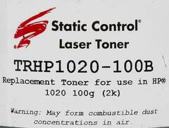Тонер Static Control для HP LJ HP LJ1010/1012/1015/1020, 100 г, флакон
