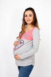 Лонгслив для беременных и кормящих 08118 серый