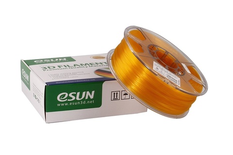 Катушка PLA-пластика ESUN 1.75 мм 1кг., прозрачно-оранжевая