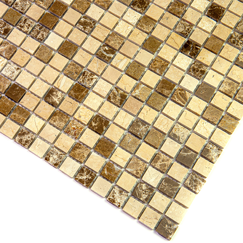 Sevilla-15 slim POL мозаика Bonaparte из натурального камня бежевый светлый квадрат
