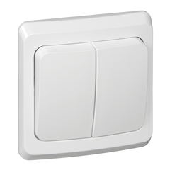Schneider Electric Этюд Белый Выключатель 2-клавишный скрытая установка BC10-002B---