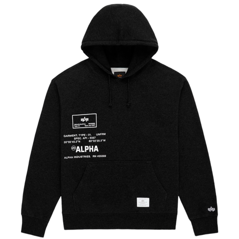 Толстовка Alpha Industries Essential Spec Print Hoodie Black (Черный)