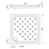 Delabie 150100 Душевой поддон 700x700 , глубина 60 мм, мат.нерж.сталь 304