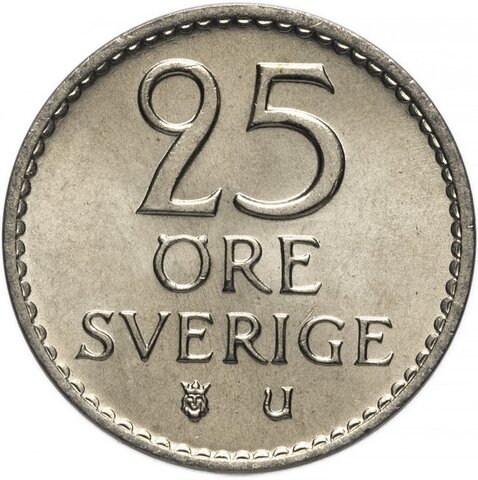 25 эре. Швеция. 1973 год. UNC