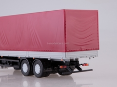 MAZ-6312 flatbed with awning restyling burgundy-gray 1:43 AutoHistory