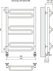 Полотенцесушитель Юпитер П9 500х796 