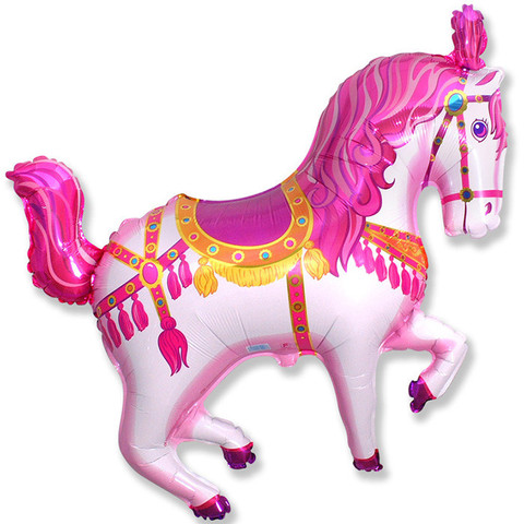 F Мини-фигура, Цирковая лошадь (фуксия), 14''/36 см, 5 шт.