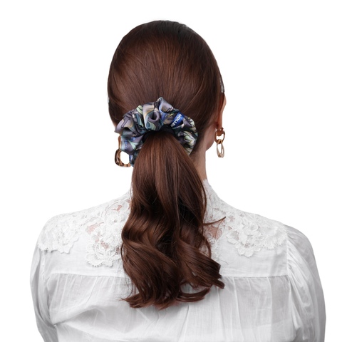 Шелковая резинка для волос Mollen Рассвет графитно-серая