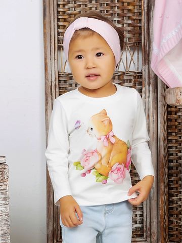 Лонгслив "Кошечка в пионах"