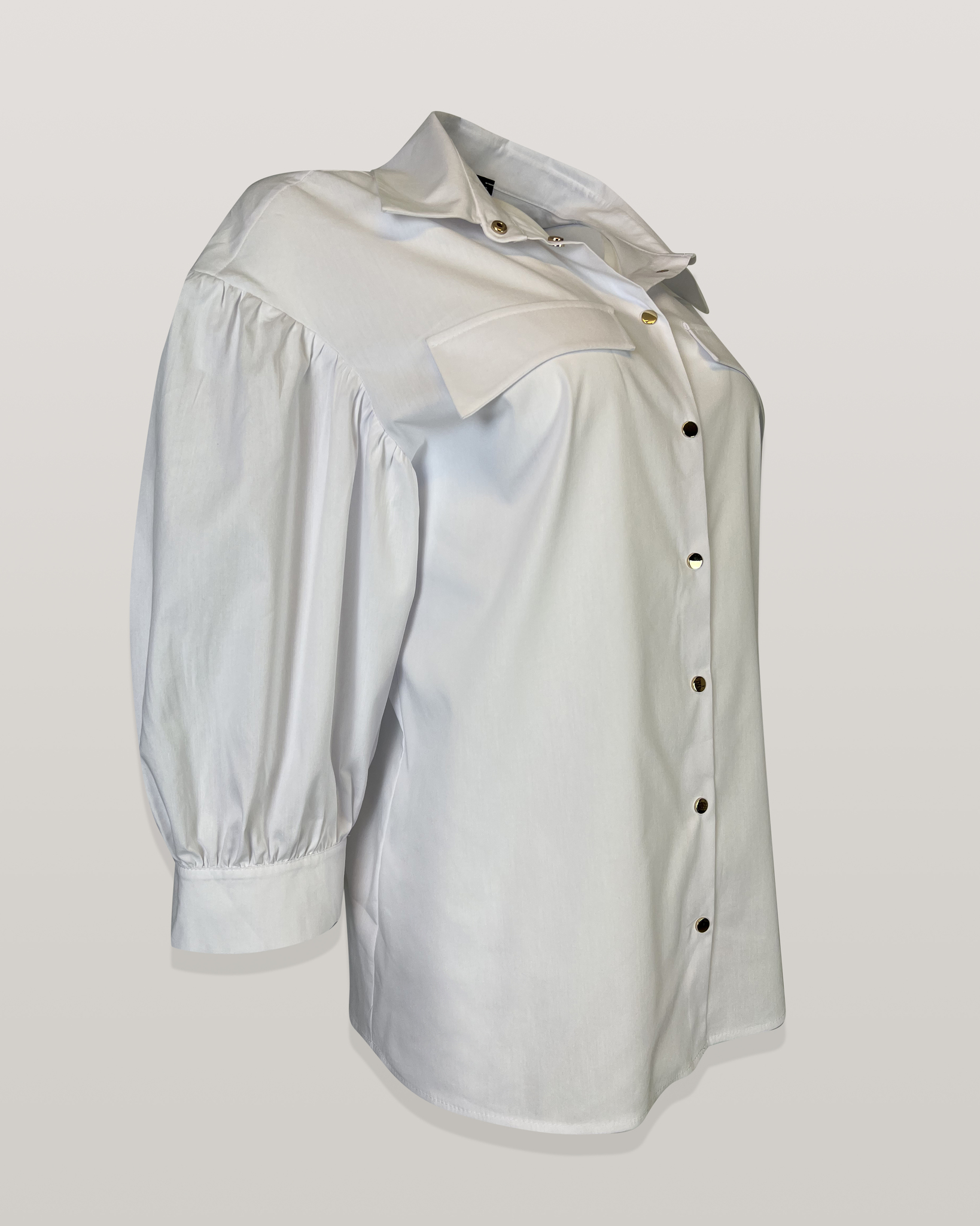 Атласная укороченная блузка с рукавами-фонариками 0452267310-61