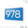 Номер на дверь 978, табличка на дверь для офиса, квартиры, кабинета, аудитории, склада, голубая 120х70 мм, Айдентика Технолоджи