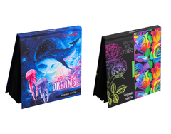 Скетчбук 16 х 16 см, 64 листа, Черные Листы, в ассорти