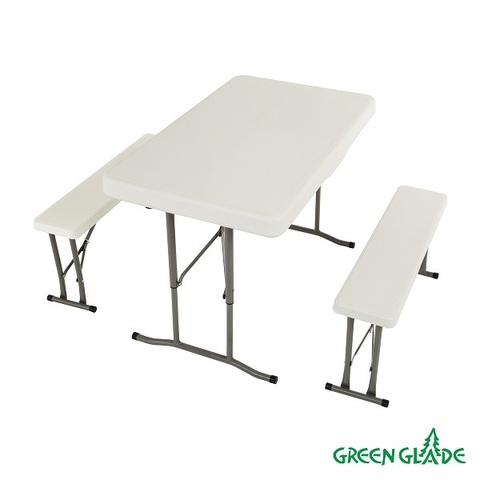 Набор: стол складной и 2 складные скамьи Green Glade В113