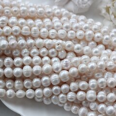 Жемчуг натуральный речной, круглый, 8-11 мм, 1 нить, Ж014