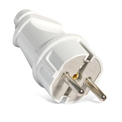 89-0-049 Вилка сетевая 16А, с/з прямая, белая, 89-0-049(G-A101) Universal