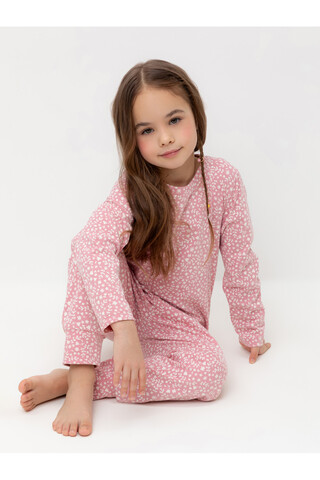 пижама  для девочки  К 1561/розовый зефир,цветочный узор