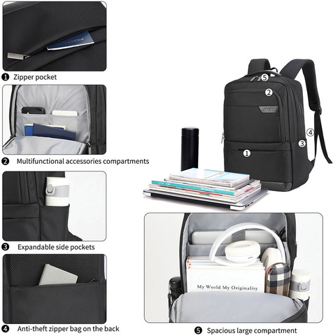 Картинка рюкзак городской Aoking SN2117 Black - 4