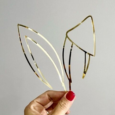 Декоративное украшение (топпер) «Уши кролика», золото