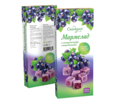 Мармелад 200 г Черносмородиновый в сахарной пудре СЛАДАРТ.
