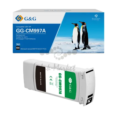 Картридж G&G 761 GG-CM997A для HP DJ T7100, матовый черный, 775 мл