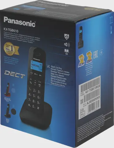Радио-телефон Dect Panasonic KX-TGB610RUB черный АОН