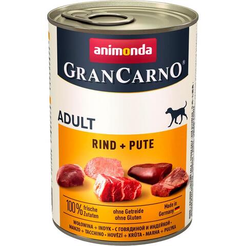 Animonda Gran Carno Original Adult консервы с говядиной и индейкой д/взрослых собак 400г