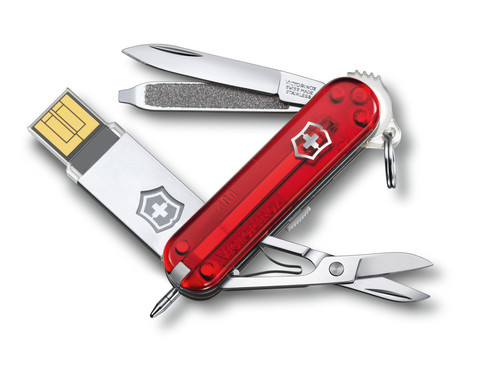 Нож-брелок Victorinox  Victorinox@work USB 32GB, 58 mm (4.6125.TG32B)
