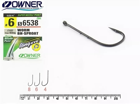 56538 № 6 Крючки OWNER WORM BH-SPROAT/ продажа от 5 уп.