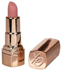 Золотистый вибратор-помада с бежевым мягким кончиком Hide & Play Rechargeable Lipstick - 