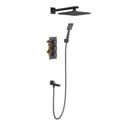 Timo Tetra-thermo SX-0199/03SM Душевая система встроенная с термостатом, черный