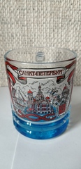 Кружка стекло 300 мл с видами Петербурга, с красным цветом