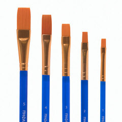 Кисти ПИФАГОР, набор 5шт, синтетика плоская №1,2,3,4,5 пакет с европодвесом