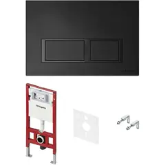 TECE S401204 TECEspring комплект 4 в 1 Застенный модуль,панель смыва с прямоугольными кнопками, черный матовый фото