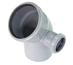 Колено 110х45 с выходом 50мм ВПРАВО СЕРЫЙ