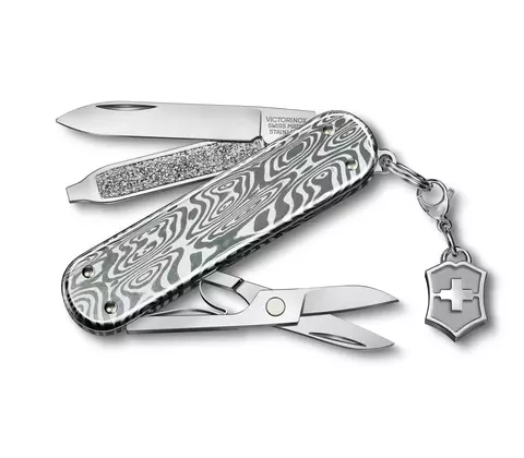 Складной швейцарский нож-брелок Victorinox Classic SD Brilliant Damast (0.6221.34) | Wen-Vic.Ru