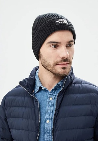 Шапка North Face Logo Box Cuff Beanie 