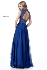 Sherri Hill Синее платье в пол