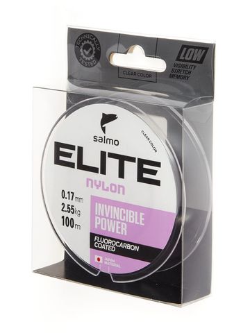 Леска монофильная SALMO Elite Fluoro Coated Nylon, 100 м, 0,17 мм, прозрачная