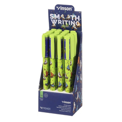 Ручка шариковая, масляная, Vinson, синие чернила, серия "Inline skate", 20 шт