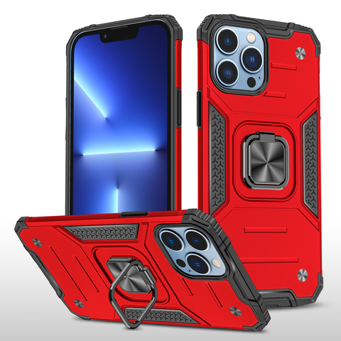 Противоударный чехол Strong Armour Case с кольцом для iPhone 15 Pro Max (Красный)