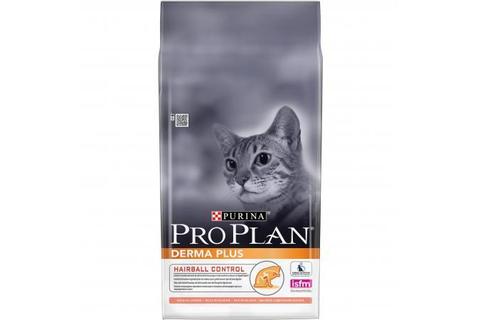 Сухой корм Purina Pro Plan Derma Plus для кошек с чувствительной кожей, лосось 10кг.