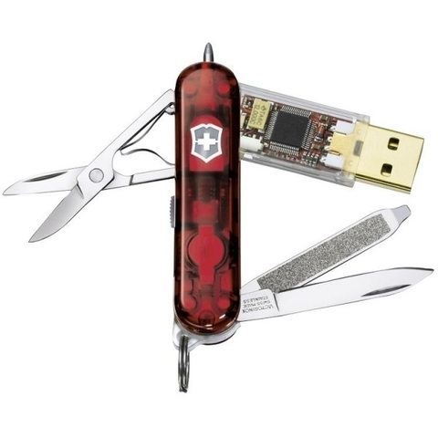 Нож-брелок Victorinox SwissMemory Classic с USB-флешкой на 64Mb (4.6026.Т) 58 мм. в сложенном виде | Wenger-Victorinox.Ru